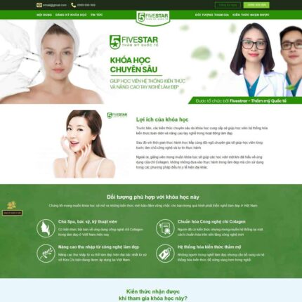 Theme WordPress giới thiệu khóa học làm đẹp