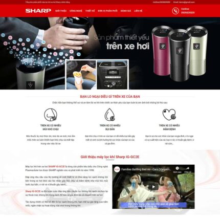 Theme WordPress landing page giới thiệu máy lọc khí