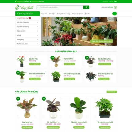 Theme WordPress bán cây xanh, tiểu cảnh